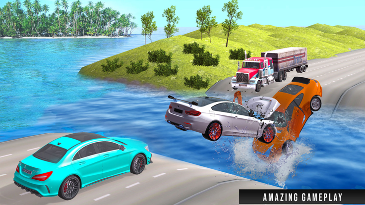 Cars vs Deep Water:Beam Driver游戏截图