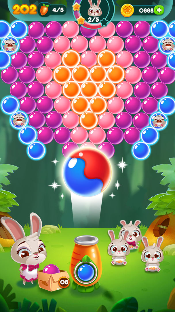 兔子泡泡龙: 动物森林游戏截图