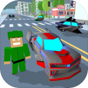 Blocky Hover Car: City Heroes