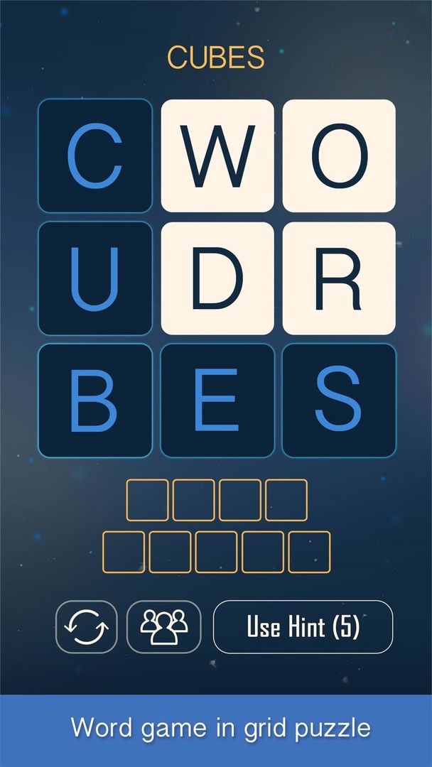 Screenshot of Word Cubes