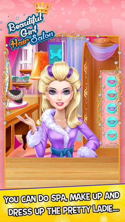 Beautiful Girl Hair Salon with Dress Up kids Game游戏截图