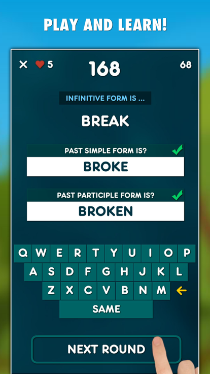 English Irregular Verbs Test游戏截图