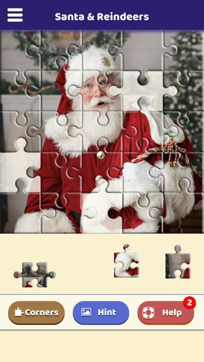 Santa and the Reindeers Puzzle游戏截图