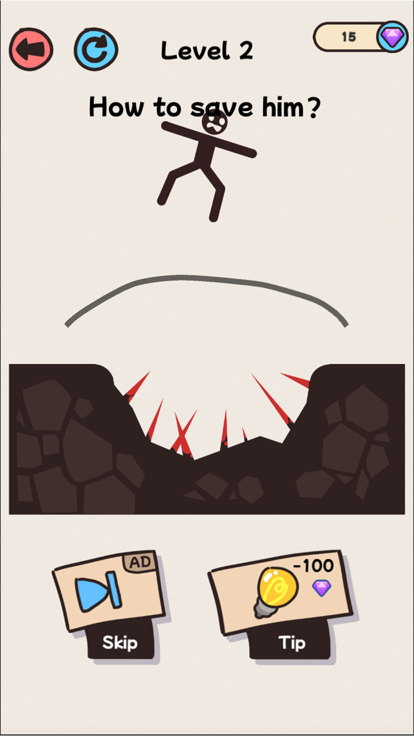 画线救救火柴人 - 全民烧脑新版 -火柴人游戏截图