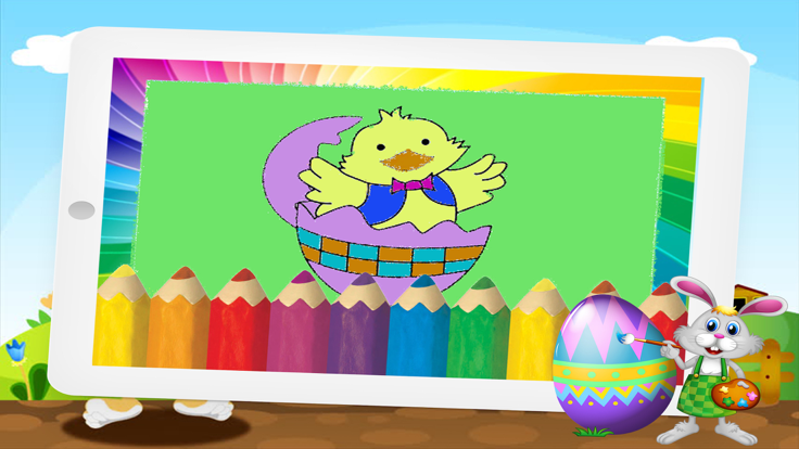 复活节 eggstravaganza 和兔子·宝宝填色·早教 ,儿童学画画免费游戏截图