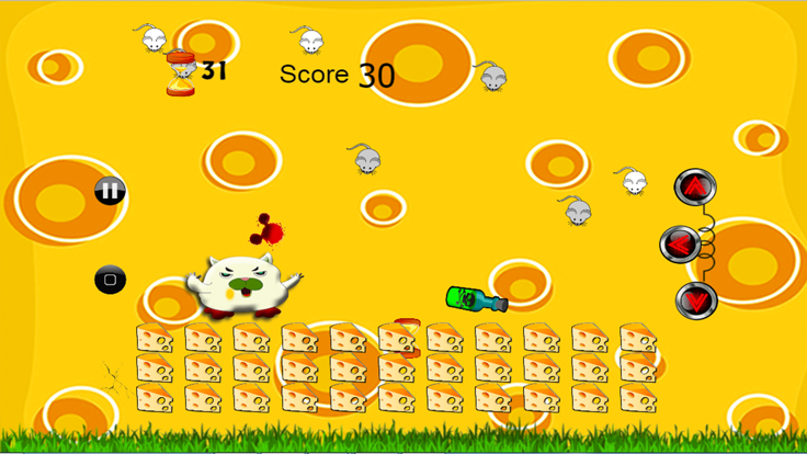 猫捉老鼠的游戏保护奶酪。游戏截图