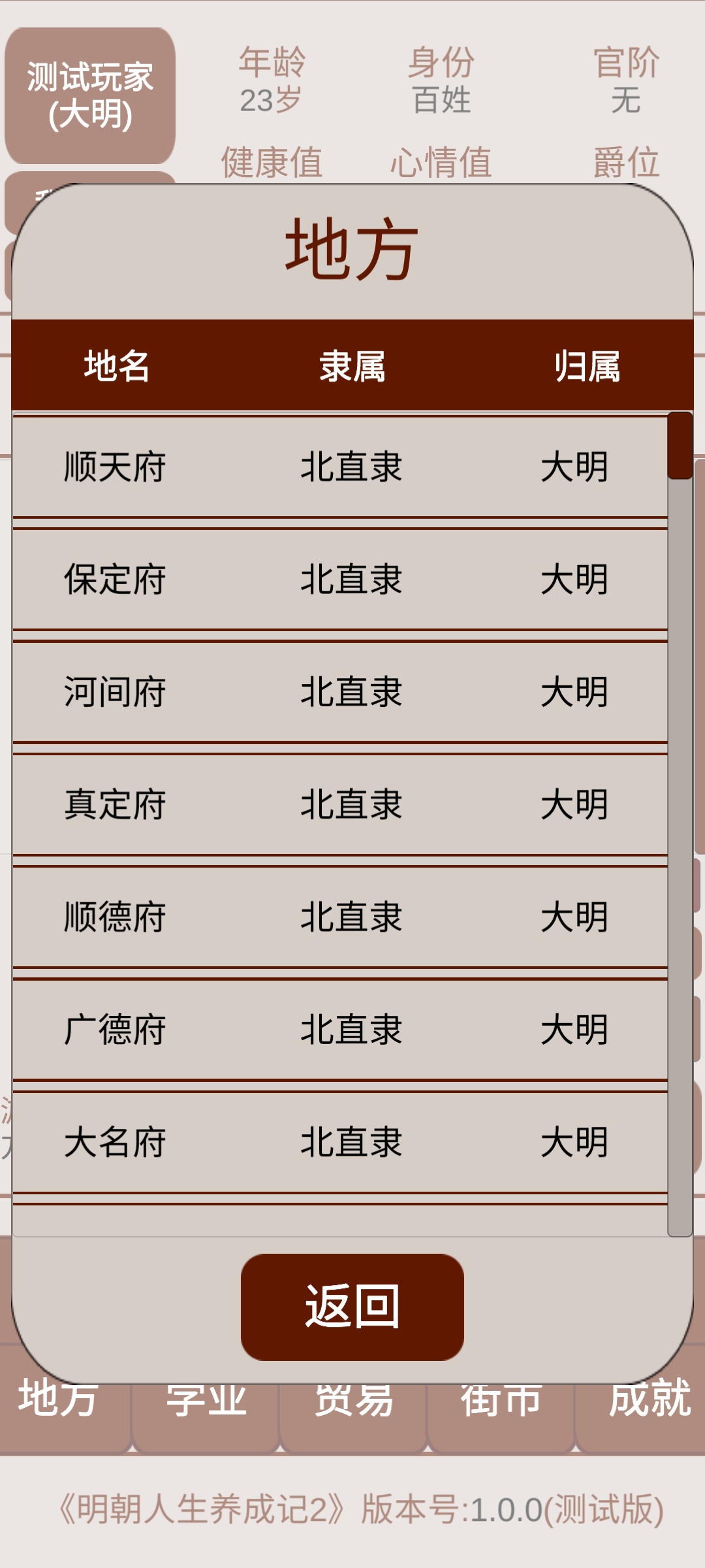 明朝人生养成记2游戏截图