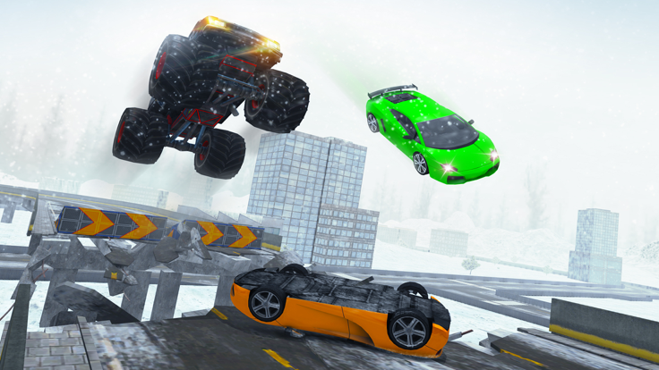 Crazy 4x4 Monster Truck Racer 2017-Stunt Racing 3D游戏截图