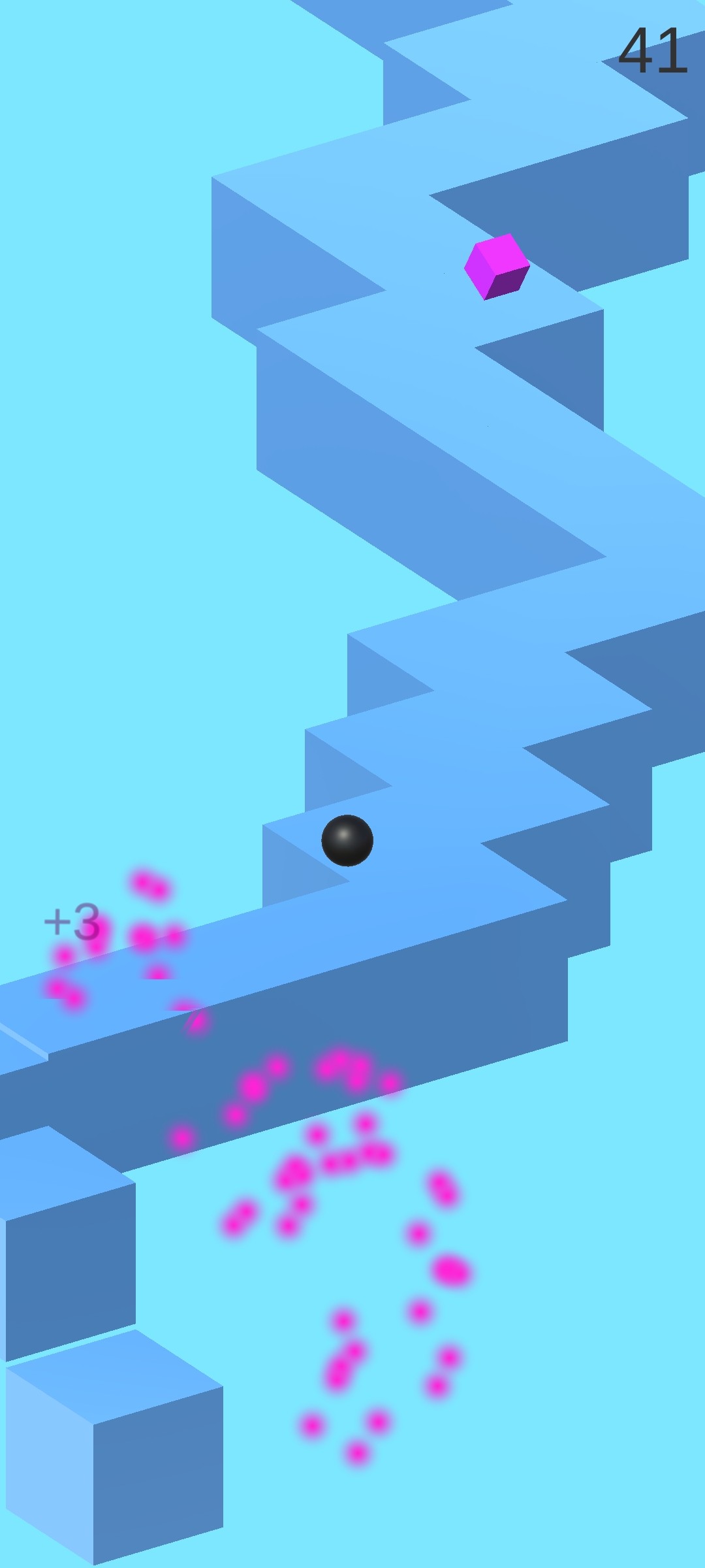 拐弯的小球游戏截图