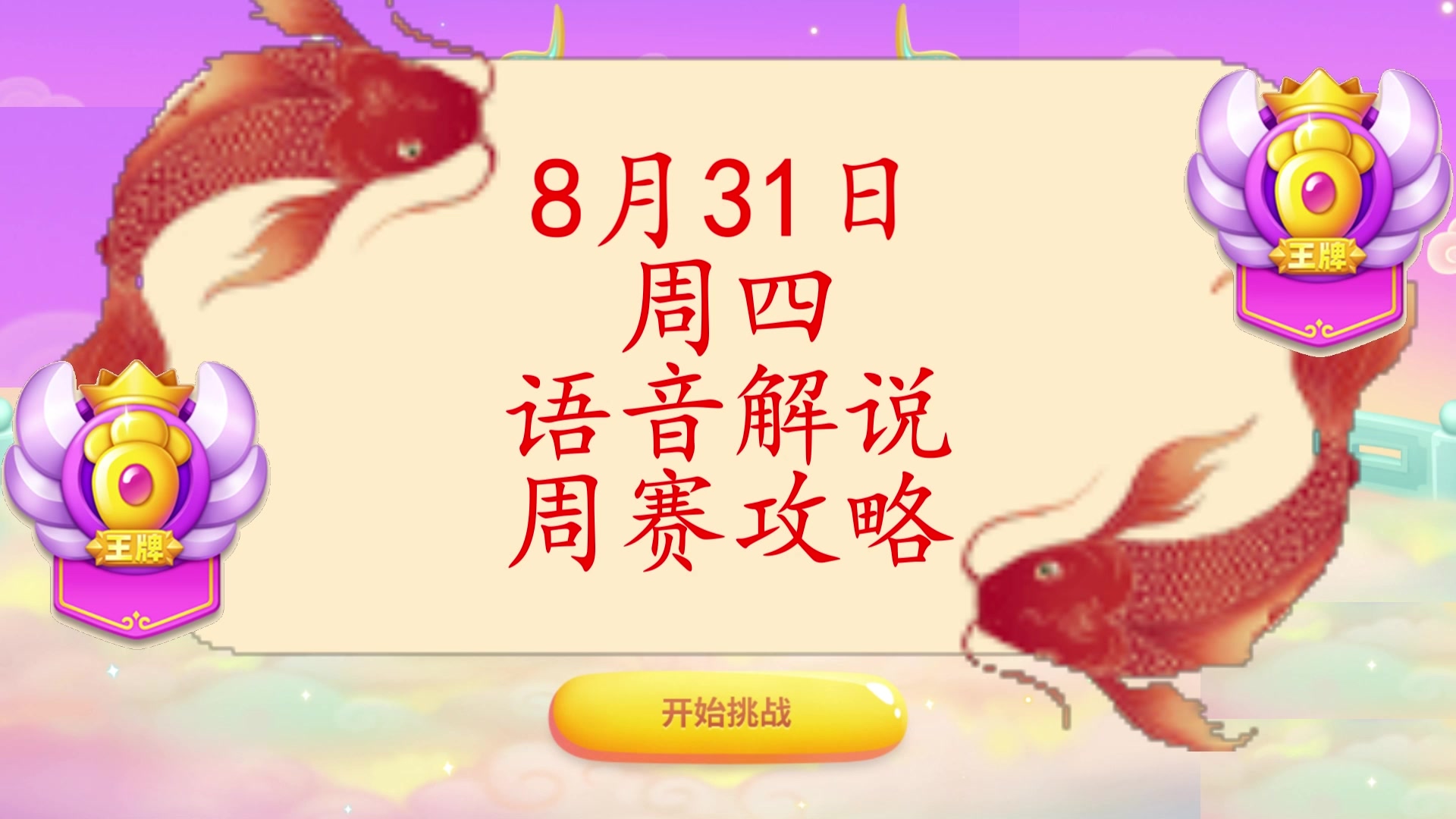 8月31日周四❤️语音攻略【保卫萝卜4周赛】