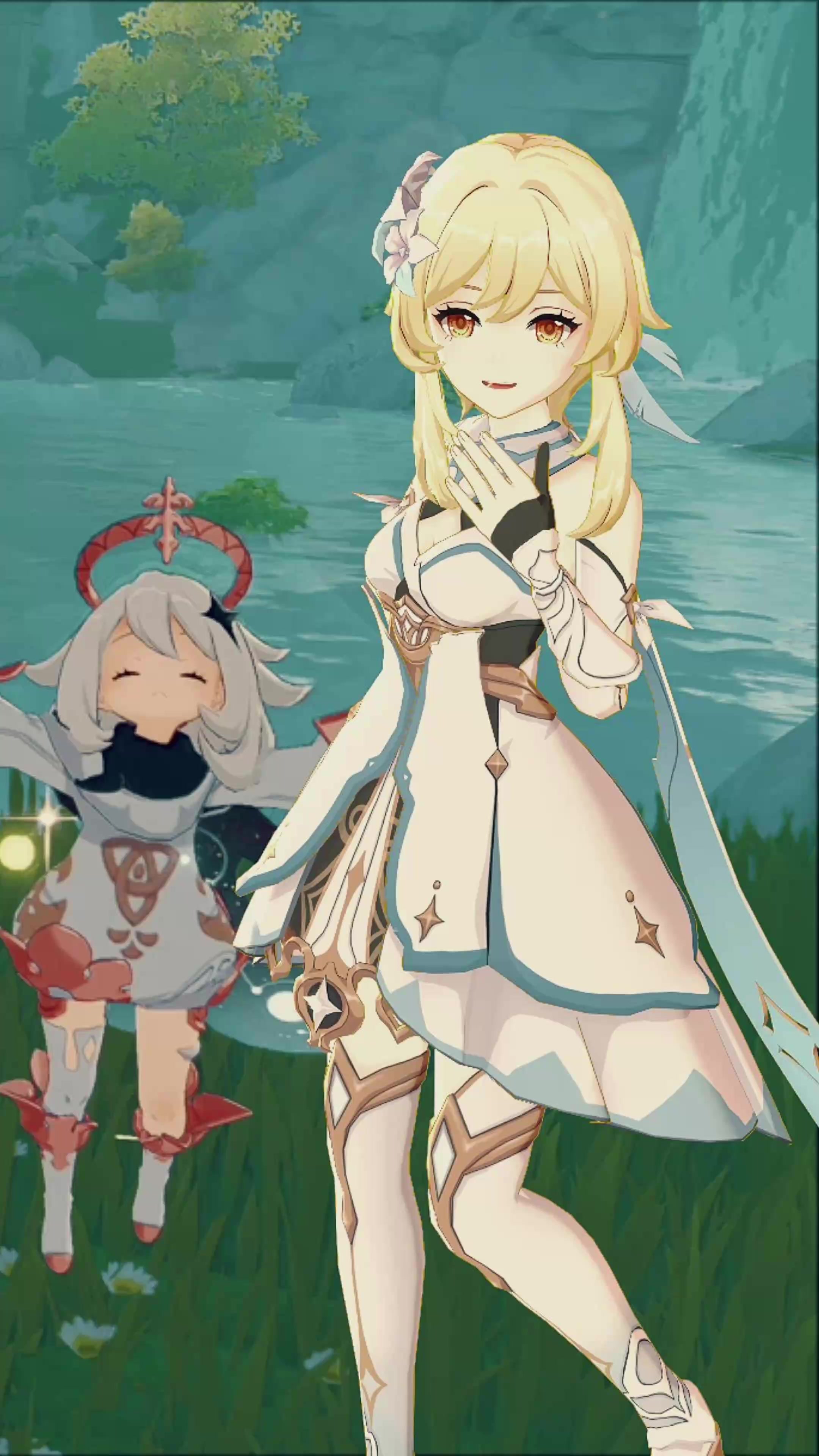 派蒙：旅行者能不能别跳了，宝箱都要被人抢走了！截图