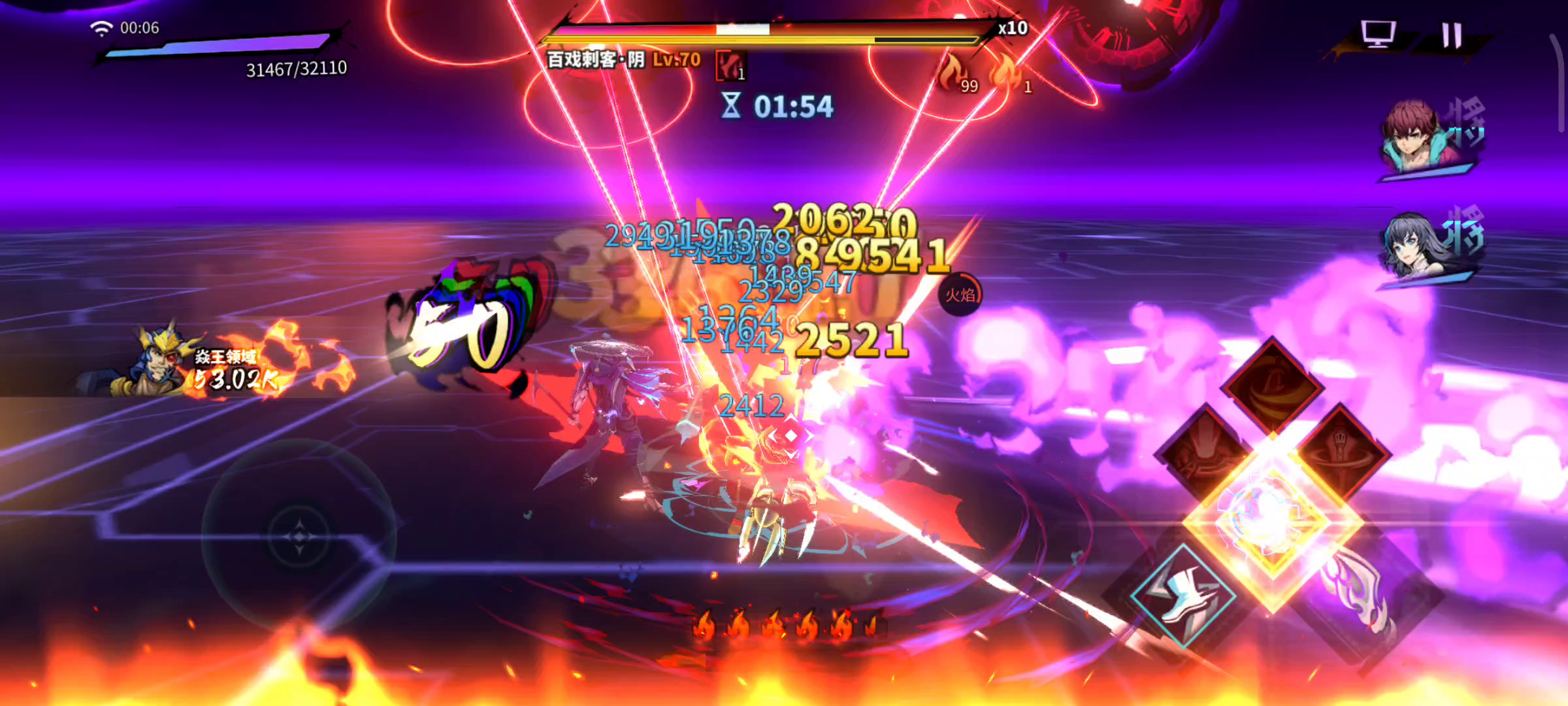 13w战力火队打22层火恶灵手法（不是极限）