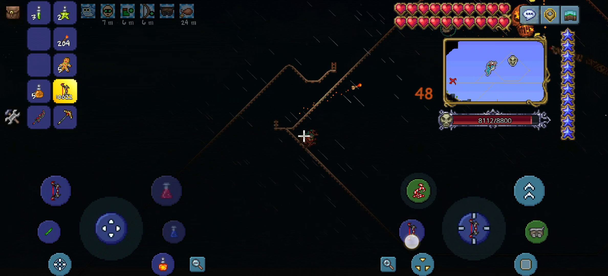 因为不知道怎么弄武器，只好拿弓箭打截图